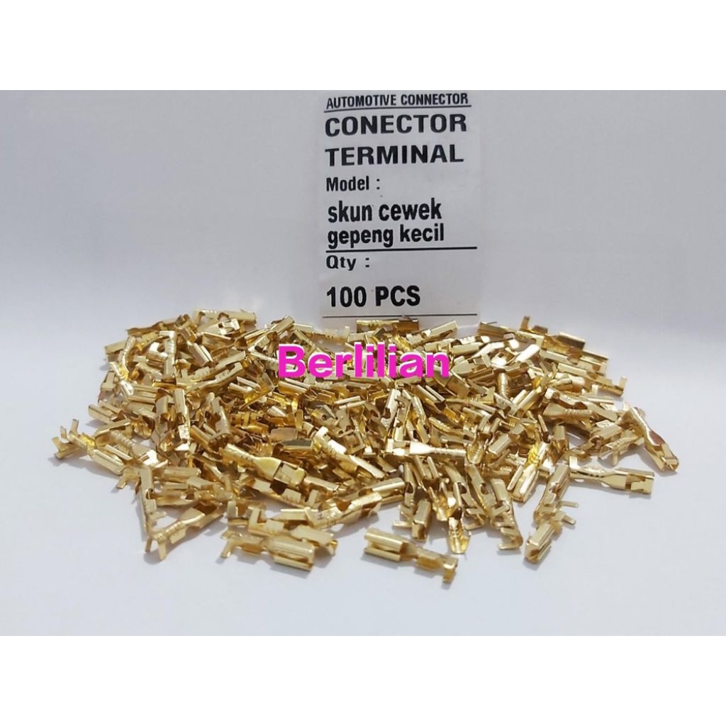 Skun Gepeng Female 2,8mm isi 100pcs / Terminal Kabel Cewe 2.8mm / Skun Cewe Kecil