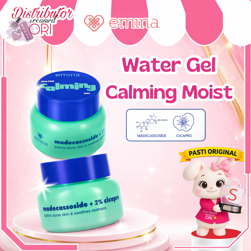 Emina Water Calming Gel Moisturizer 30g -Mengurangi Jerawat  | Distributor Cream Ori