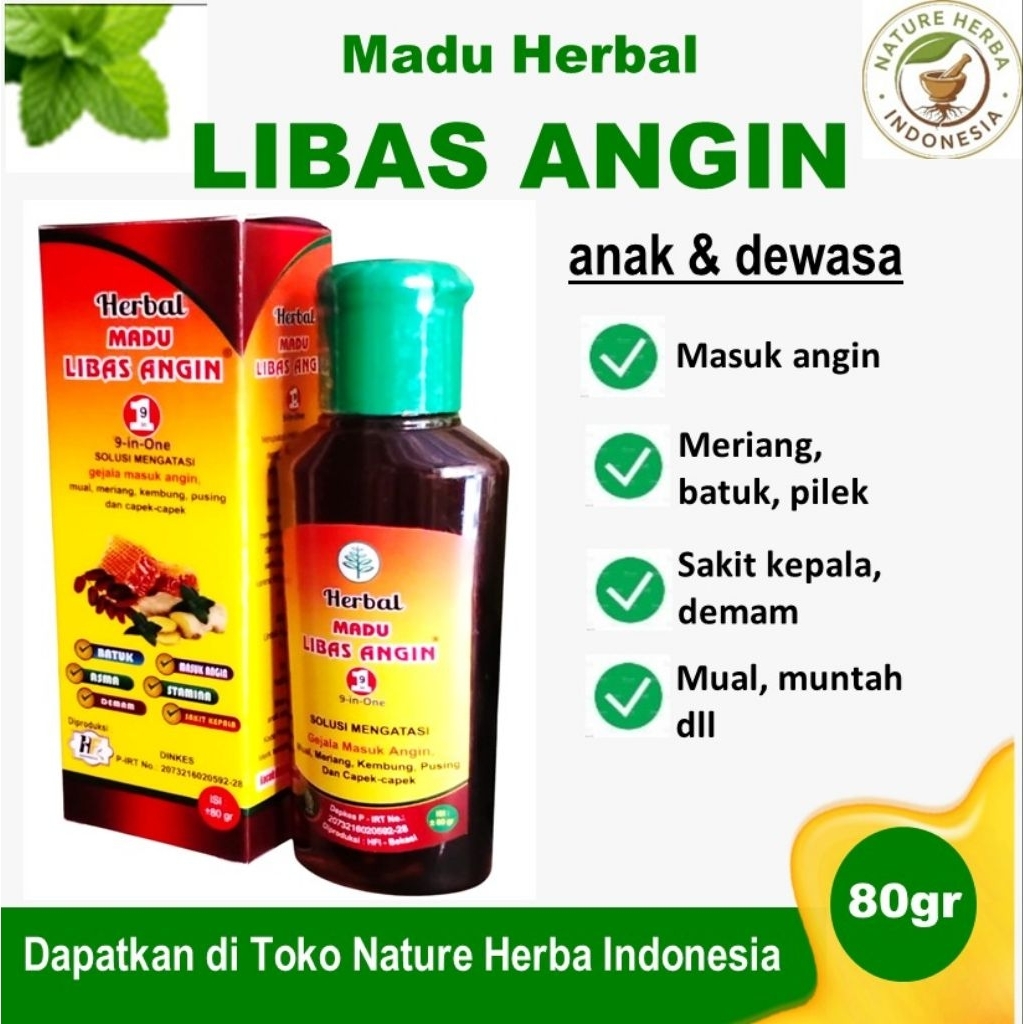 MADU HERBAL LIBAS ANGIN 80gr - Atasi Masuk Angin, Mual, dan Pusing