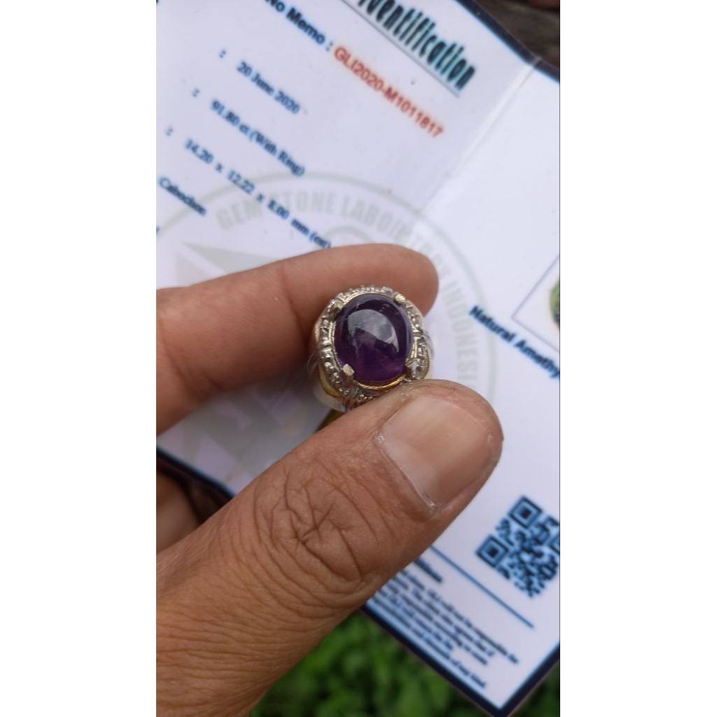 Natural amethyst lengkap memo GLI kecubung natural siap pakai