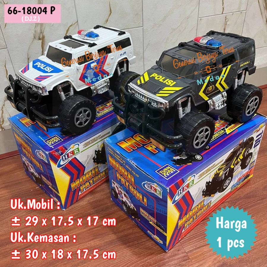 Mainan Mobil Polisi Jeep Patroli Nyala Lampu Suara Sirine Bisa Jalan / Mobil Mainan Polisi