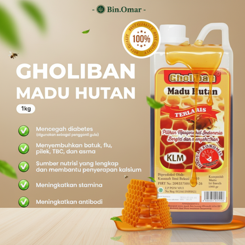 MADU GHOLIBAN  Madu Hutan Kalimantan  KLM ASLI 100% Asli Madu Hutan Kalimantan Premium 1kg