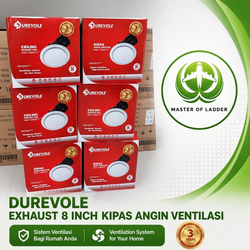 Eurofan Ceiling , Plafon Exhaust Fan 8 inch VXRD8PW Durevole