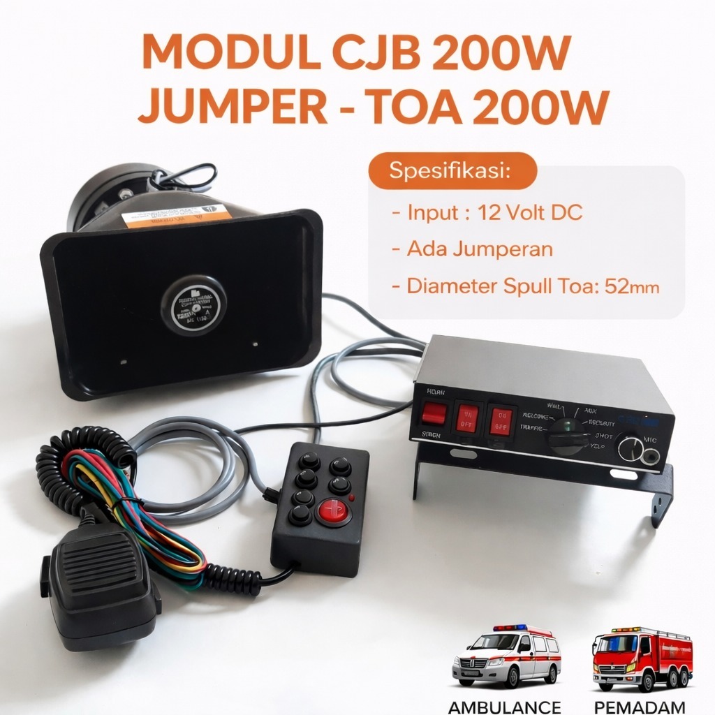 modul toa sirine patwal Cjb 200watt Plus toa Slim Atau Toa corong 200watt