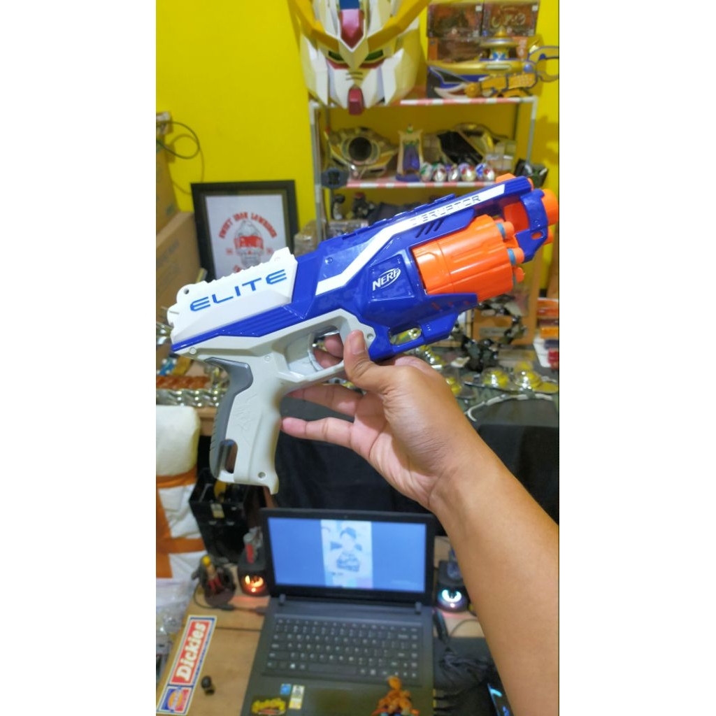 MAINAN TEMBAKAN NERF N STRIKE DISRUPTOR BLASTER GUN 6 DART DRUM OUTDOOR