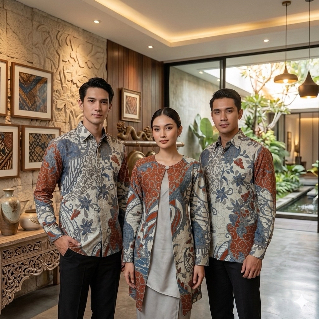 KEMEJA BATIK PRIA LENGAN PANJANG  PENDEK DAN TUNIK BATIK WANITA BATIK SARIMBIT