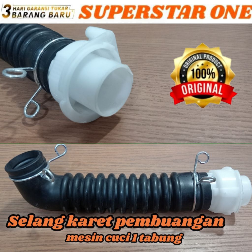 Selang karet hitam pembuangan mesin cuci LG Top loading