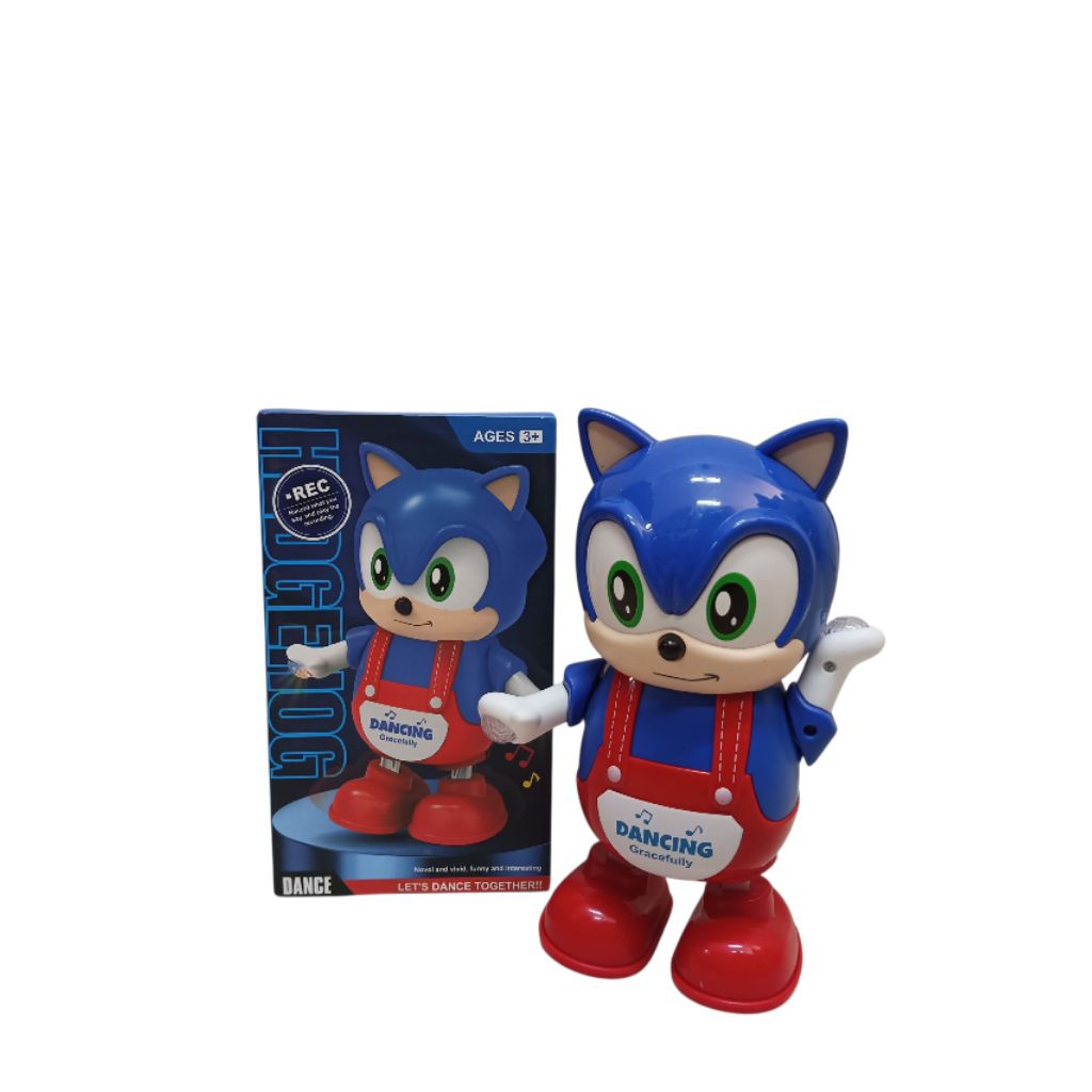 Sonic dance Mainan anak Dancing Sonic LED Musik  Robot Joget Lampu Warna Anak