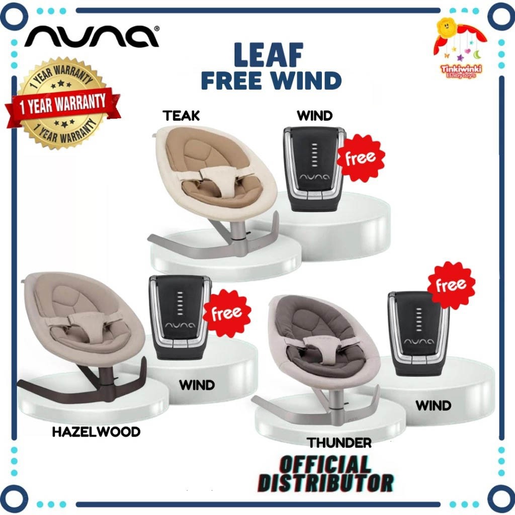 Nuna LEAF FREE WIND Baby Bouncer and Swing With New Padding Ayunan Anak Bayi Empuk Ayunan Bouncer Sw