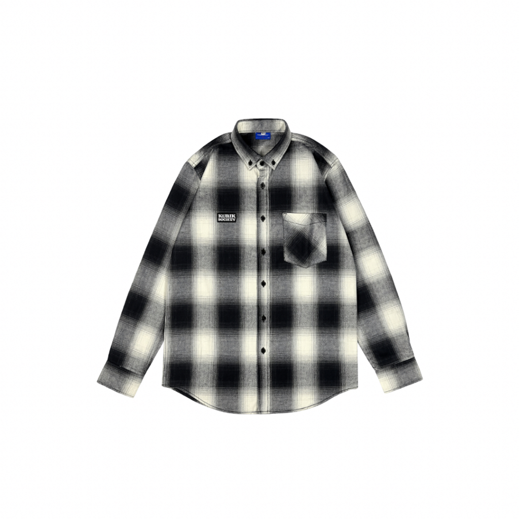 Kubik Society Flanel Veterano - Rocket Veterano Tebal Halus White Black