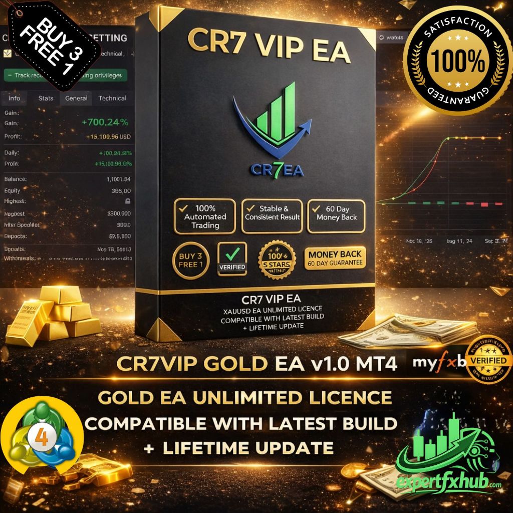 v1.0 CR7 Gold EA Metatrader 4 Expert Advisor ftmo prop firm challenge scalping trading bot unlimited