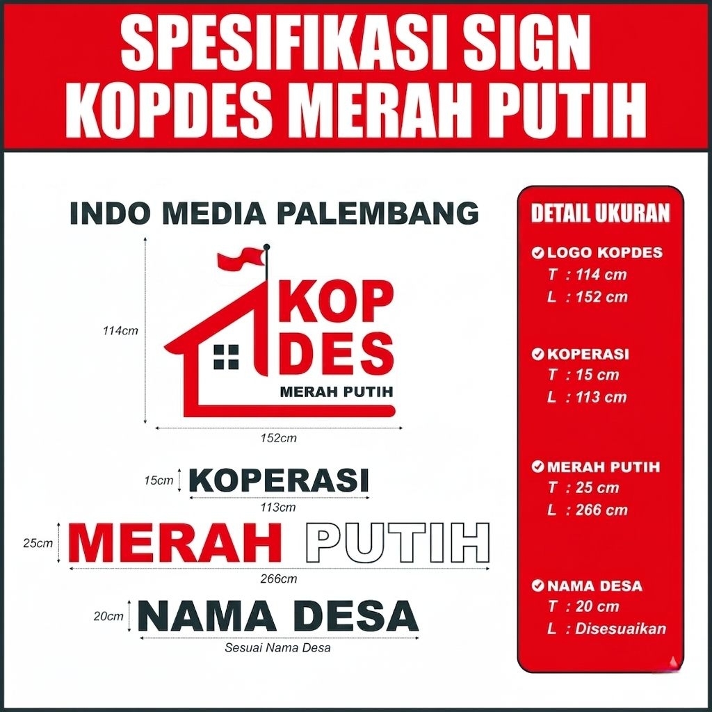 KOPERASI MERAH PUTIH / HURUF AKRILIK KOPERASI MERAH PUTIH / KOPDES HURIF AKRILIK / HURUF AKRILIK KOP