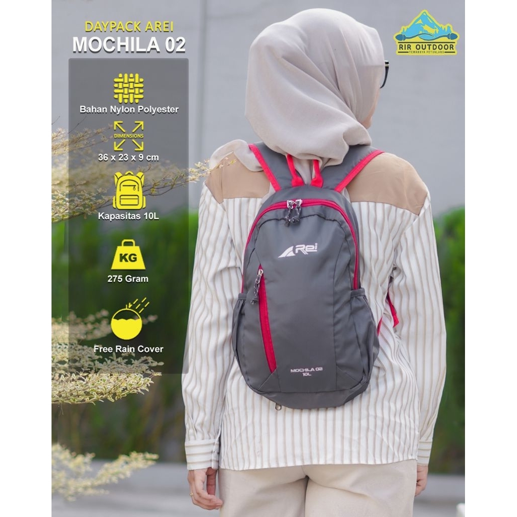 TAS AREI MOCHILA 02 DAYPACK AREI MOCHILA 02 TAS RANSEL 10 LITER PRIA DAN WANITA TAS TEKTOK GUNUNG