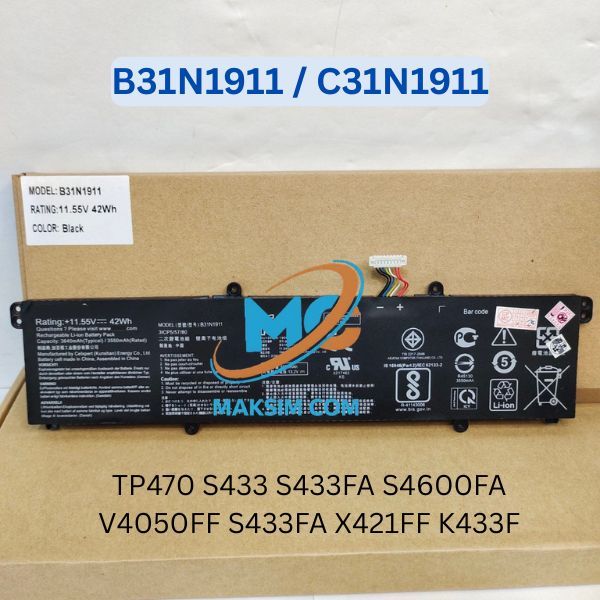 Baterai Laptop Asus VivoBook Flip 14 TM420IA Series M413DA-WS51 - C31N1911