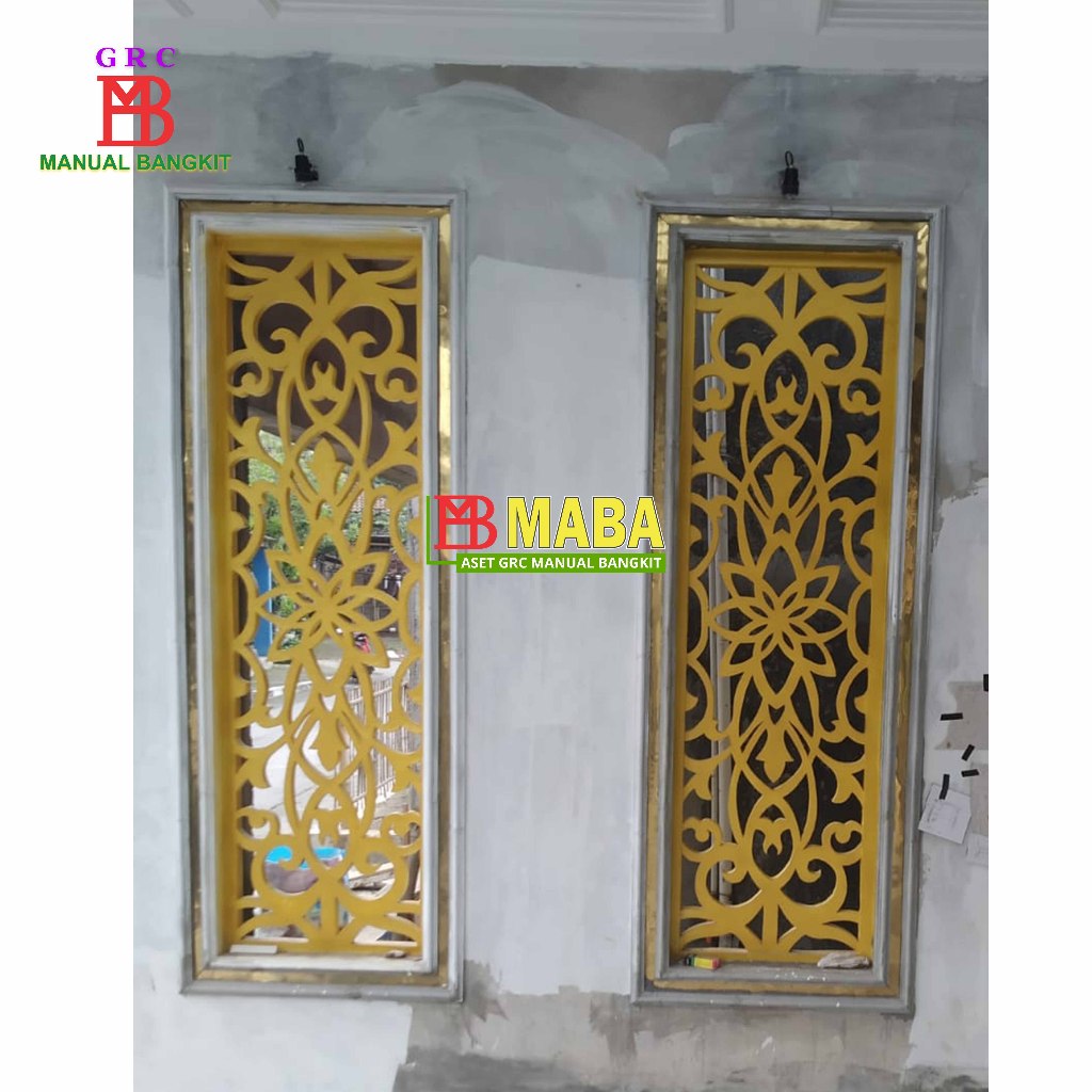 Krawangan GRC Sekat Ruang Tamu Motif Bunga