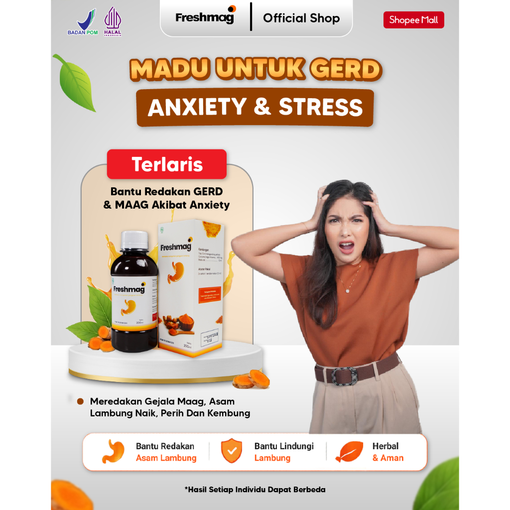 Madu Freshmag Anxiety GERD Akibat Panik dan Setres Berlebihan Melancarkan Pencernaan Fresmag Freshma