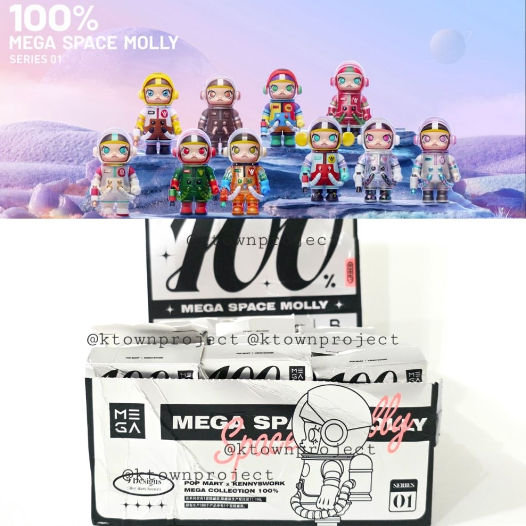 [READY - WAJIB BACA BOX DESKRIPSI] POP MART MEGA COLLECTION 100% SPACE MOLLY SERIES 1 SPONGEBOB WATE