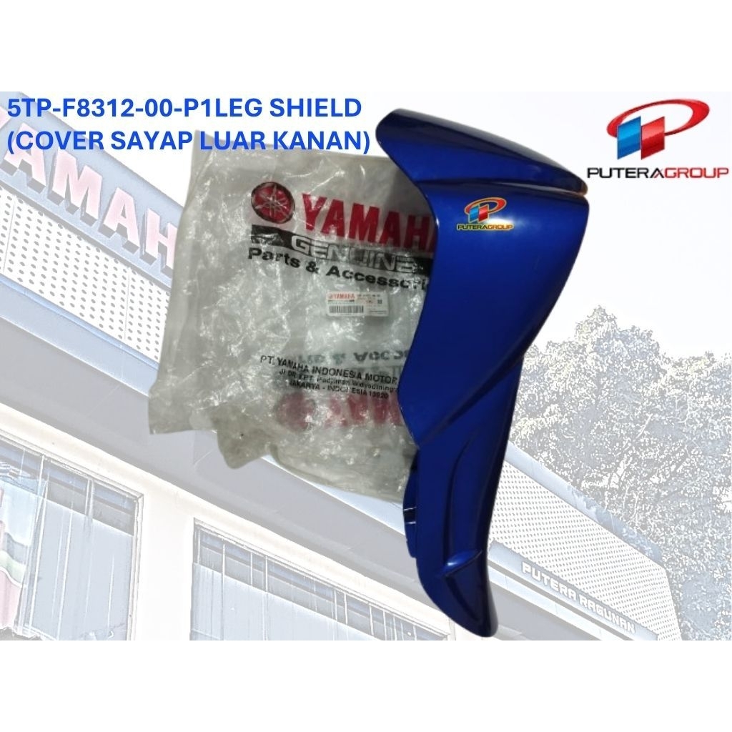 5TP-F8312-00-P1 LEG SHIELD COVER SAYAP LUAR KANAN YAMAHA JUPITER Z BLUE ORIGINAL YAMAHA