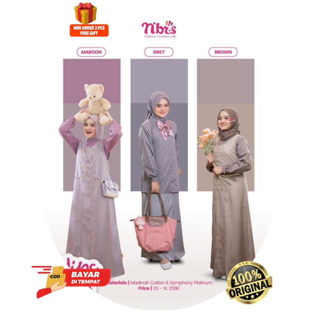 YINS 002 BY NIBRAS GAMIS REMAJA INNER BLOUSE SET OVERALL