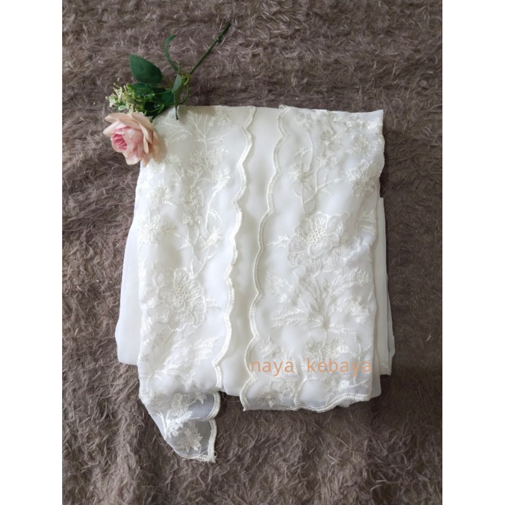 Kain Kebaya Sifon Bordir