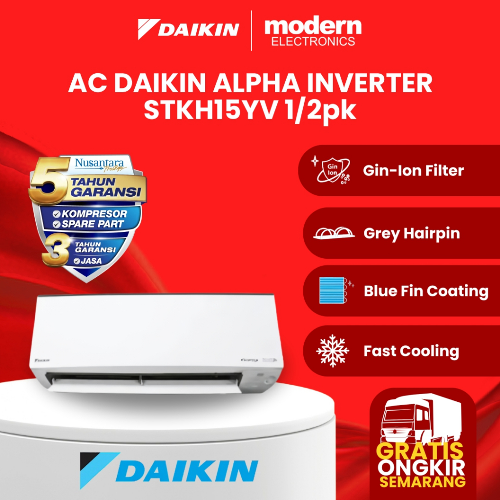 AC DAIKIN AC APLHA INVERTER  STKH15YV 1/2 PK UNIT ONLY (INDOOR & OUTDOOR)