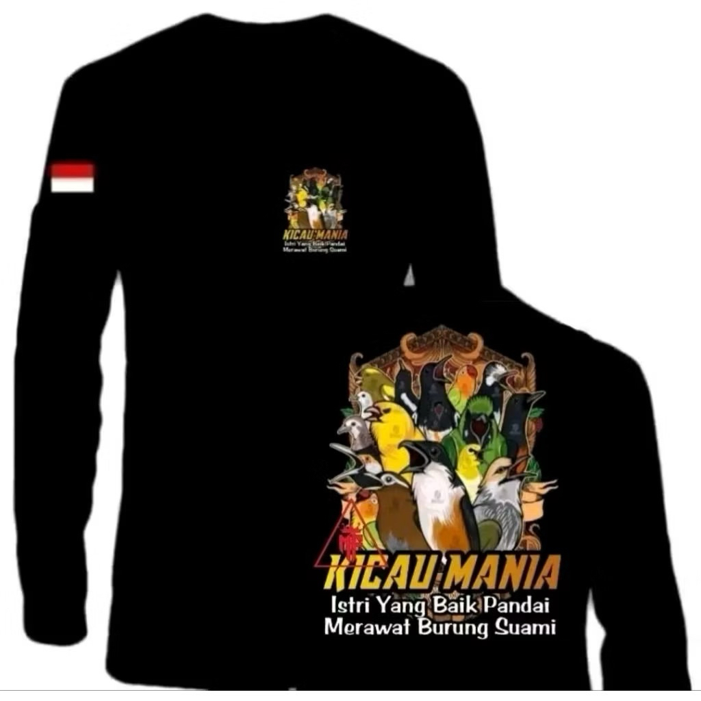 KAOS DISTRO PRIA LENGAN PANJANG KICAU MANIA