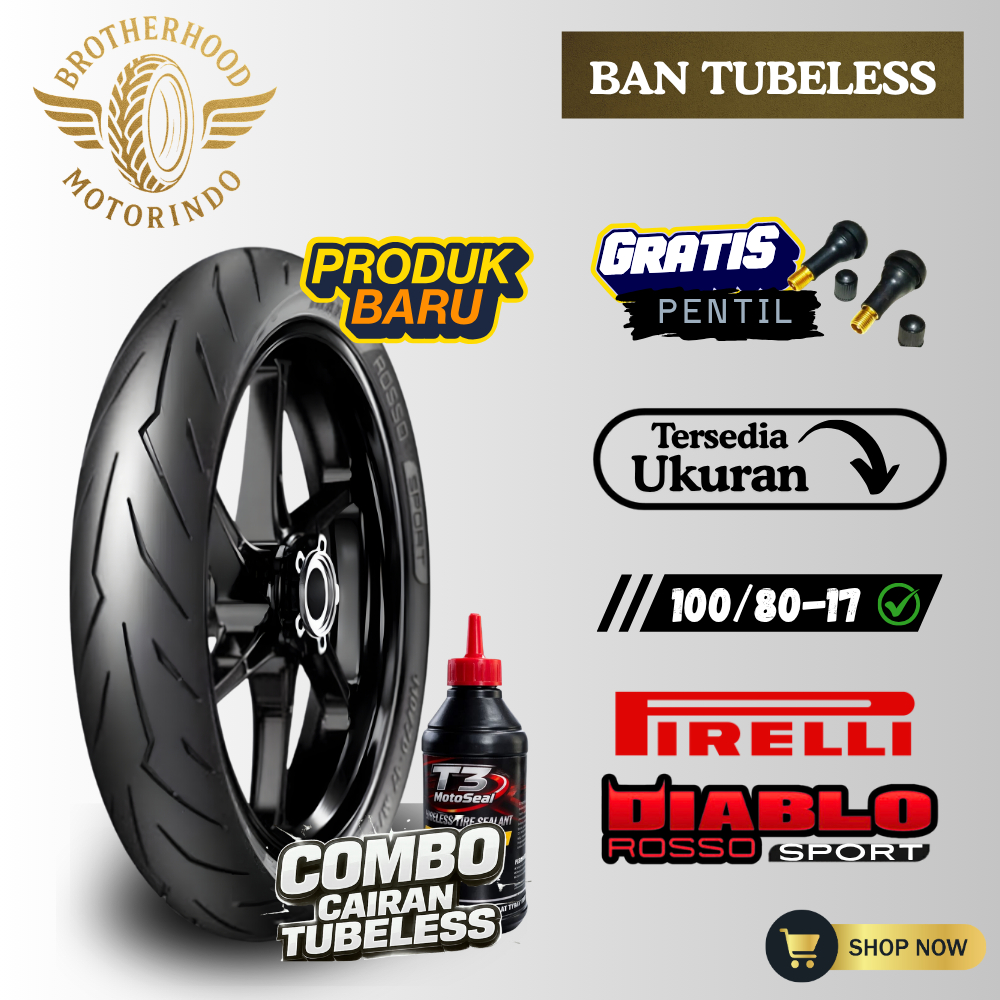 BAN PIRELLI DIABLO ROSSO SPORT RING 17 TUBELES (100/80-17) BAN RING 17 / BAN MOTOR SPORT / DRS RING 