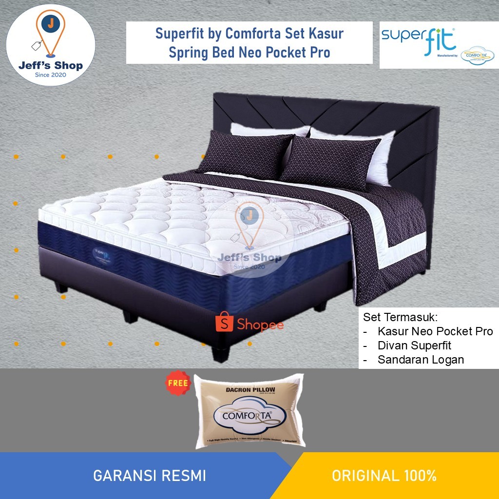 Superfit by Comforta Set Kasur / Matras Spring Bed Neo Pocket Pro
