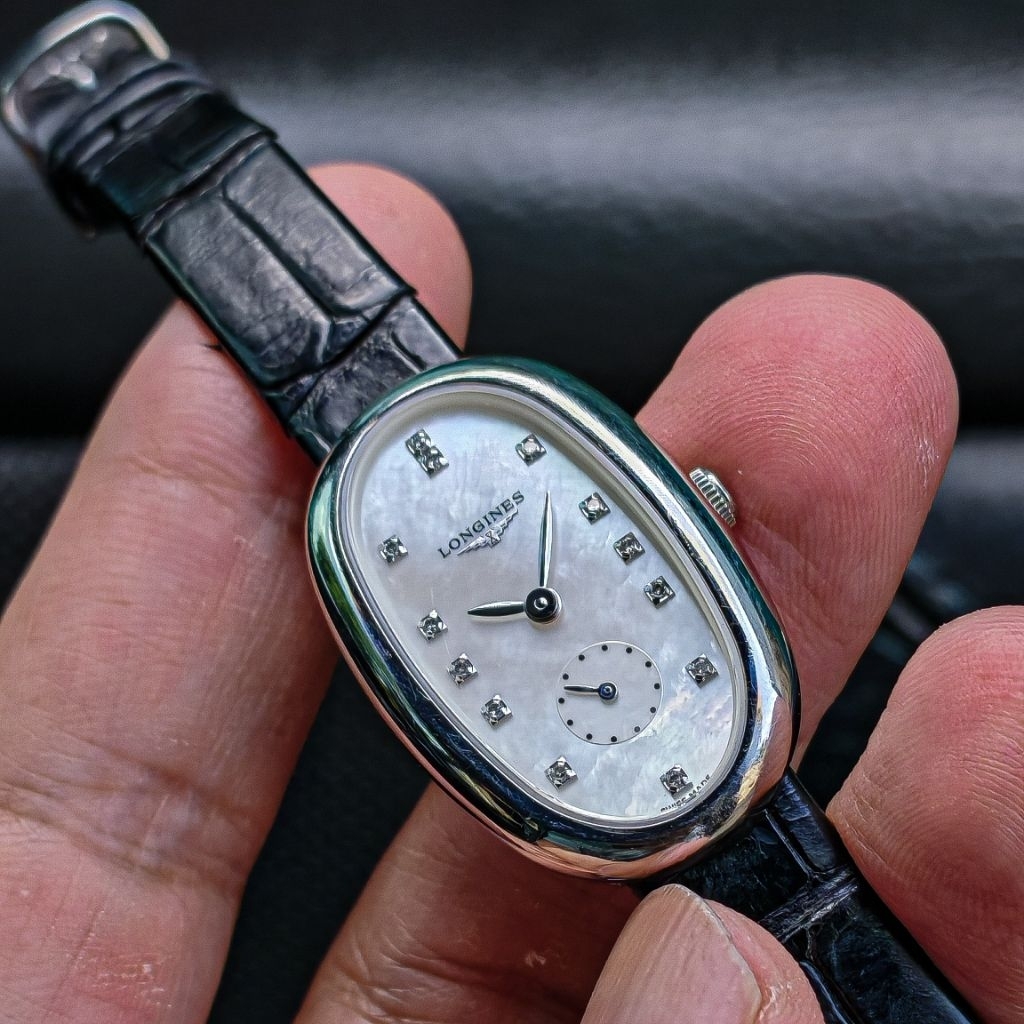 Longines Symphonette white mother of pearl MOP dial Diamond Indexes quartz women woman watch