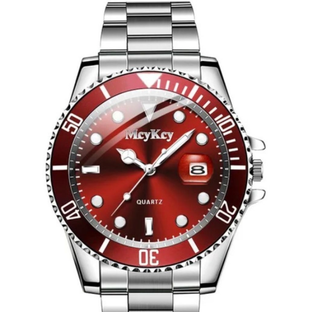 Jam Tangan Pria McyKcy Mesin Baterai Strap Rantai  Stell