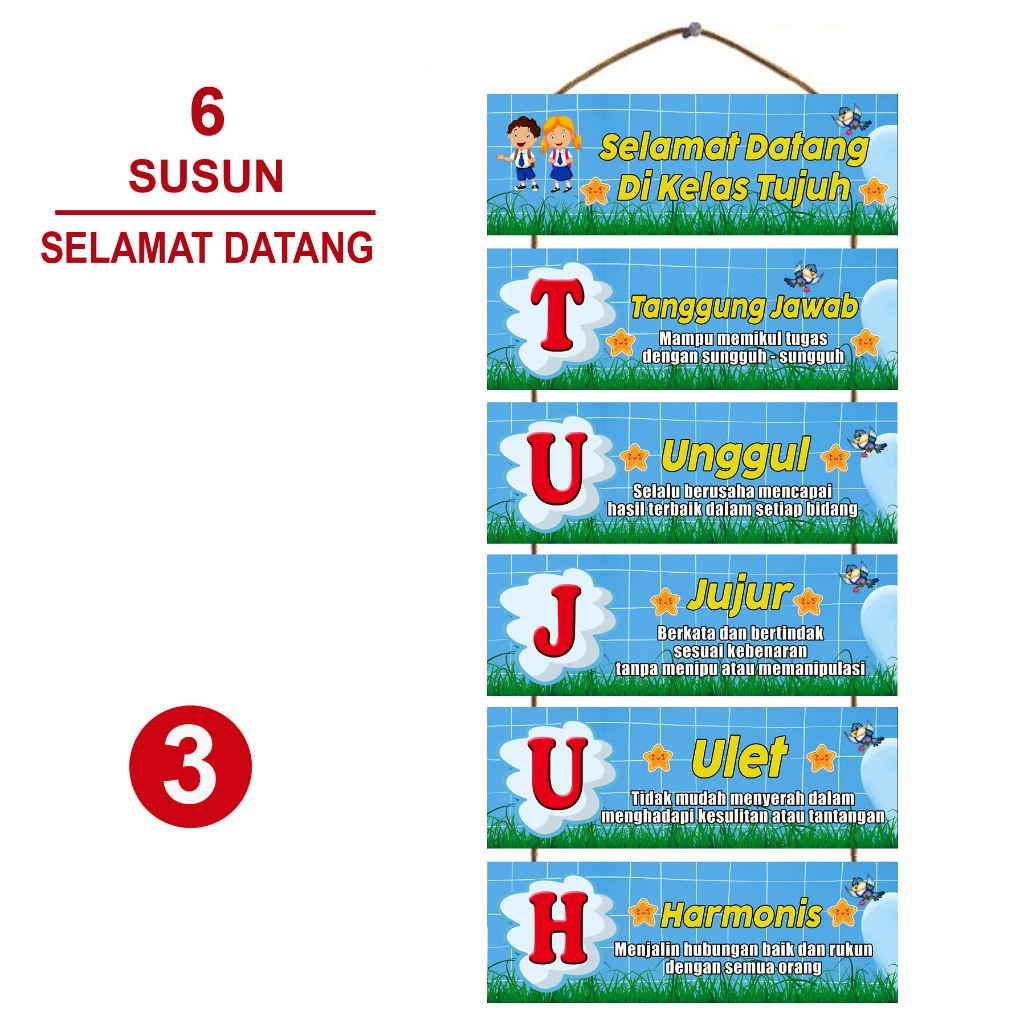 Dekorasi Pintu Kelas Selamat Datang Di Kelas Tujuh Hiasan Gantung Pintu Kelas