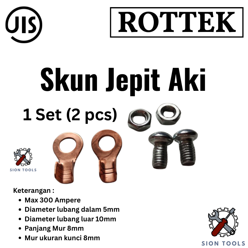 SKUN TERMINAL KLEM KABEL AKI / SKUN JEPIT AKI KECIL / BAUT KUNCI 8 MILI