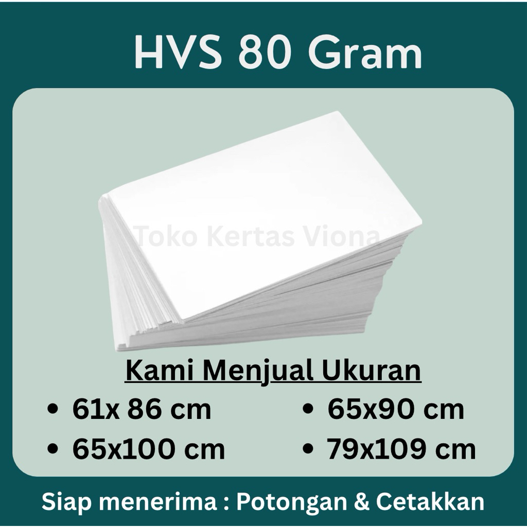 HVS 80 gram ukuran plano isi 500 lembar