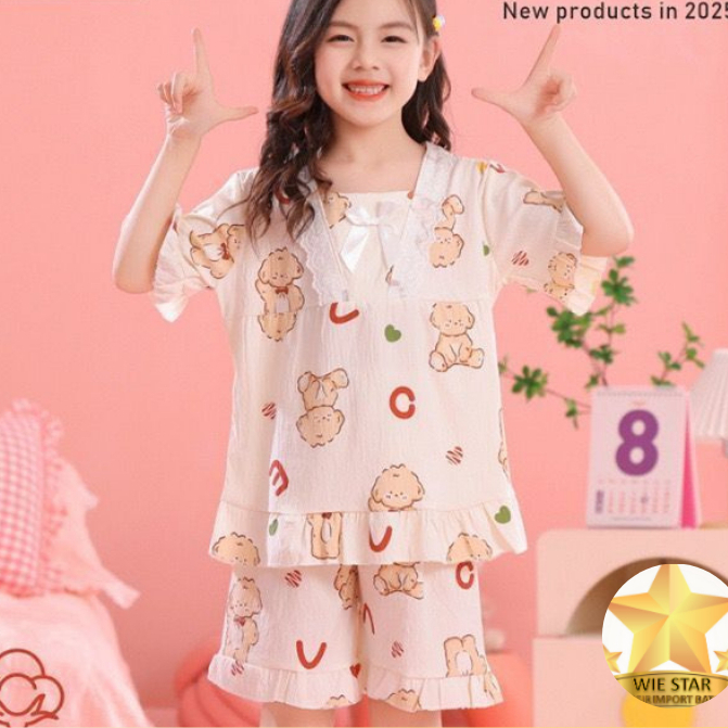 BTA005 Piyama Baju Santai Setelan Anak Celana Lengan Pendek Lucu Karakter