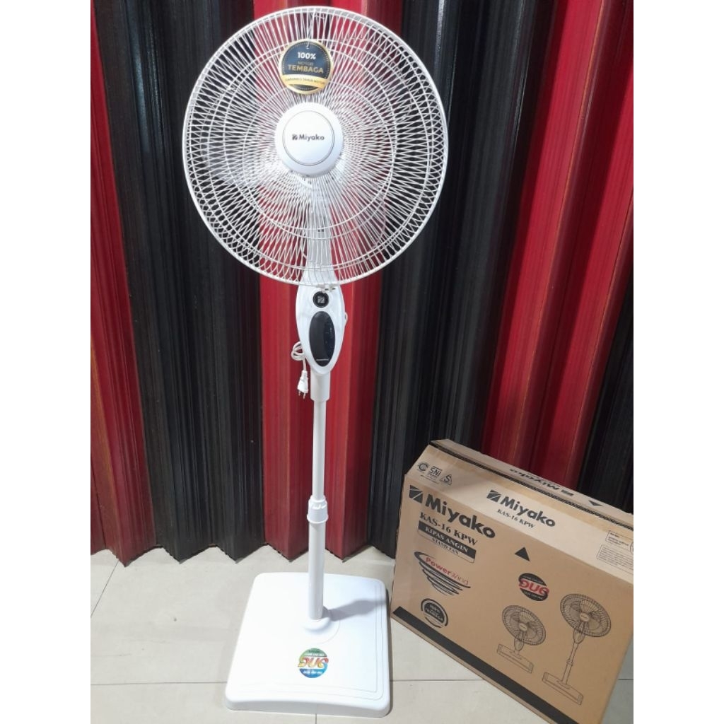 Kipas angin stand fan duo bisa berdiri dan meja 16 inchi KAS 1627 KPWMerk miyako Barang baru