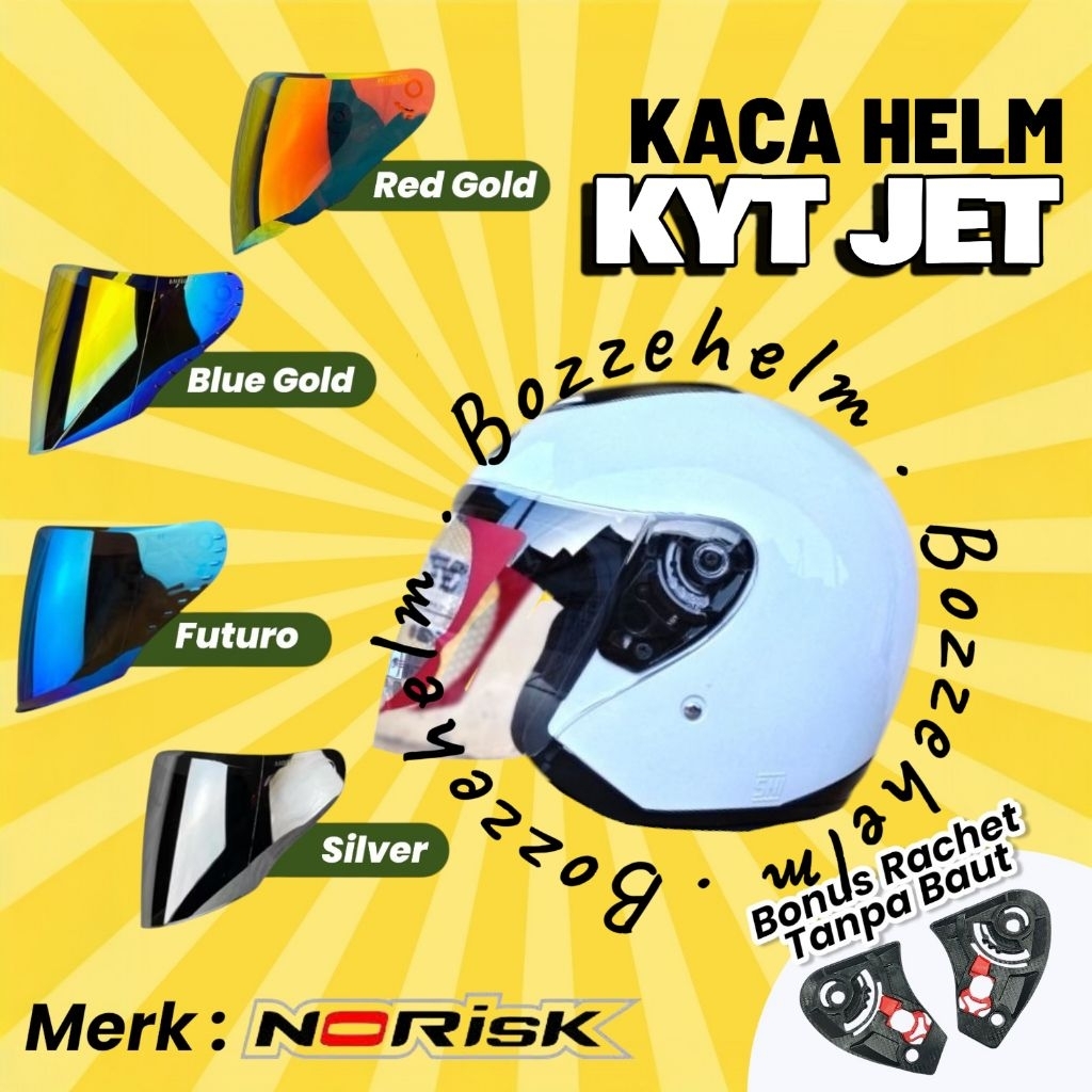 BOZZEHELM Kaca Helm KYT JET Visor Flat KYT JET