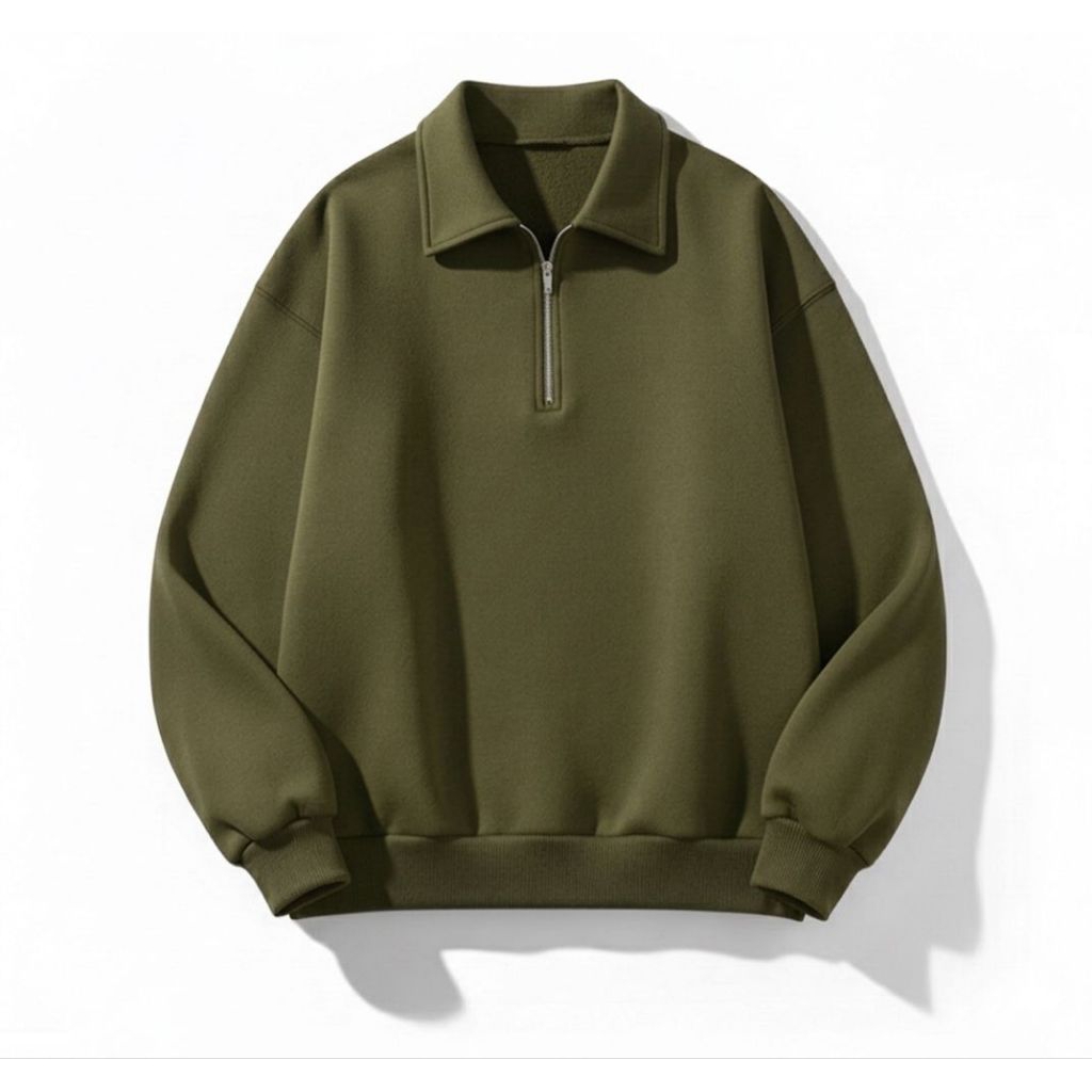 Sweater Crewneck Half Zipper polos premium
