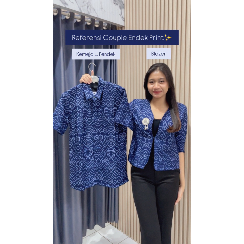 Kemeja Endek Bali dan Blazer Endek Print