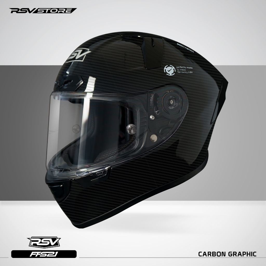 Helm RSV FFS21 Motif Carbon Glossy Single Visor - Full Face