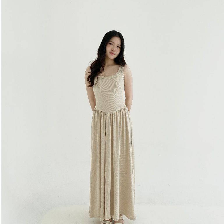REVERIE | Monroe Long Knit Dress | Dress Rib Knit | Long Dress | Maxi Dress | Dress Panjang | Dress 