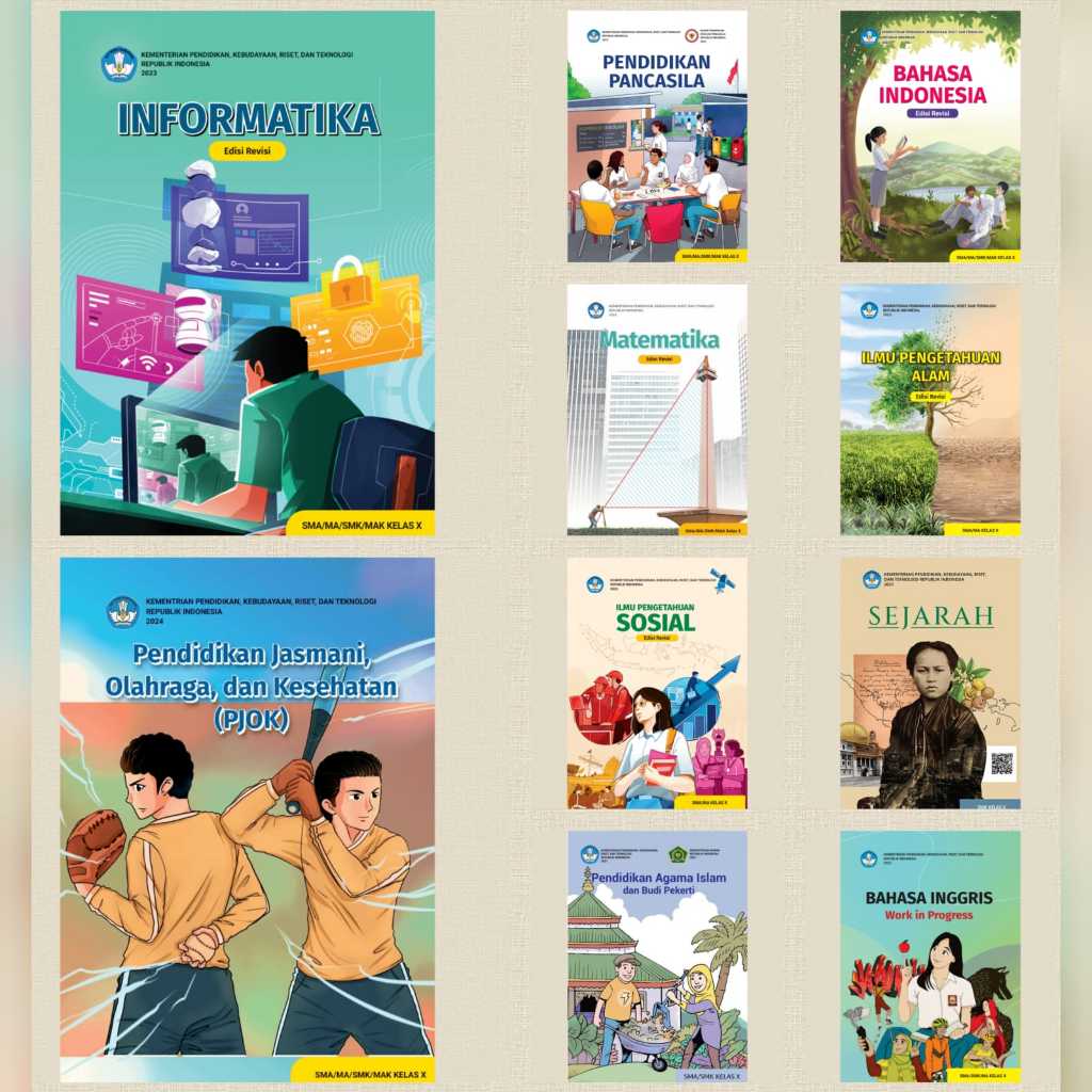 Buku siswa kurikulum merdeka kelas 10 SMA/SMK PAI PKN B.INDONESIA MTK BAHASA INGGRIS IPA IPS SEJARAH