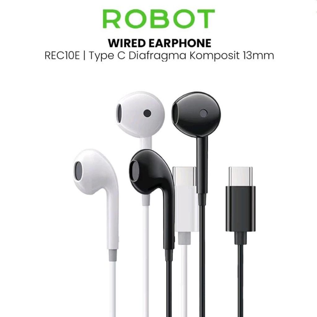 Robot REC10E USB-C Earphone Headset Earbuds Type C with Mic non Karet
