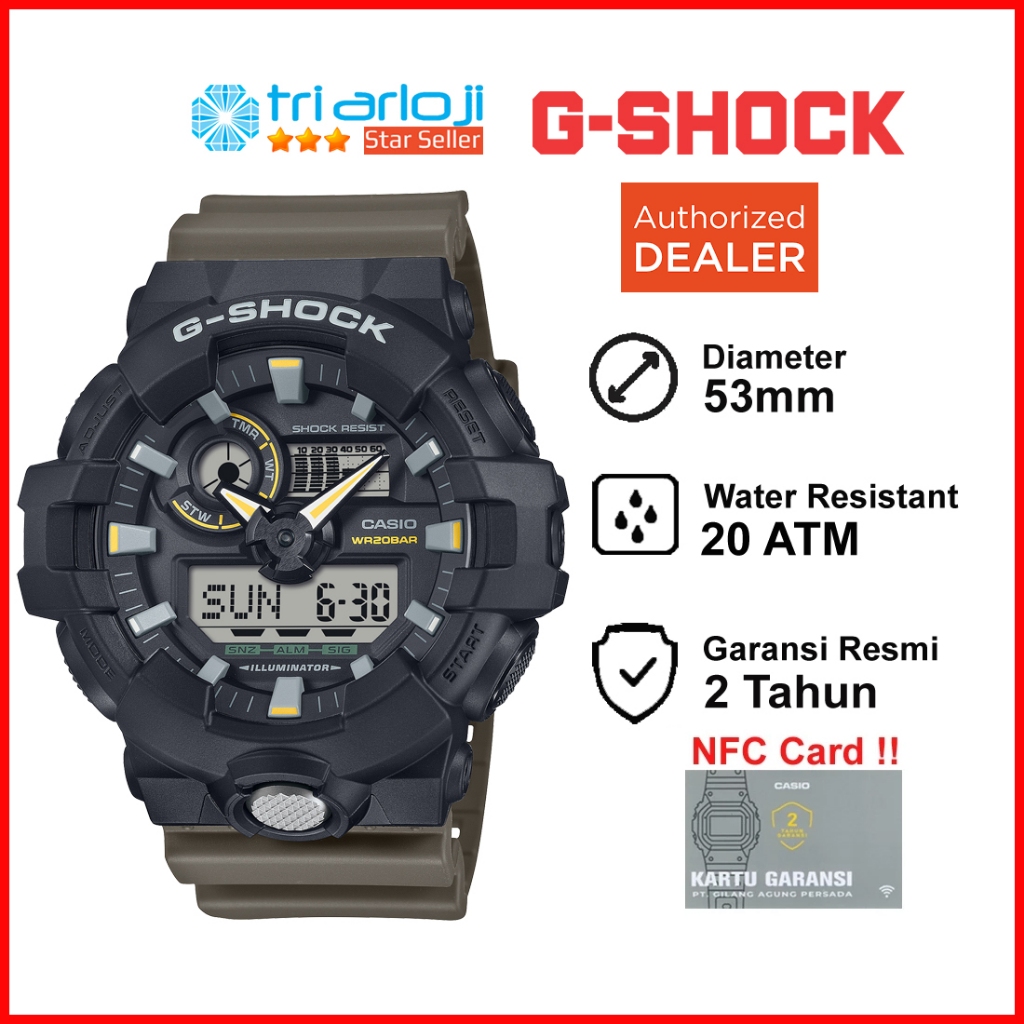 Casio G-SHOCK GA-710TU-1A3DR Jam Tangan Pria Double Time GSHOCK GA700 GA-710TU-1A GA710TU GA710