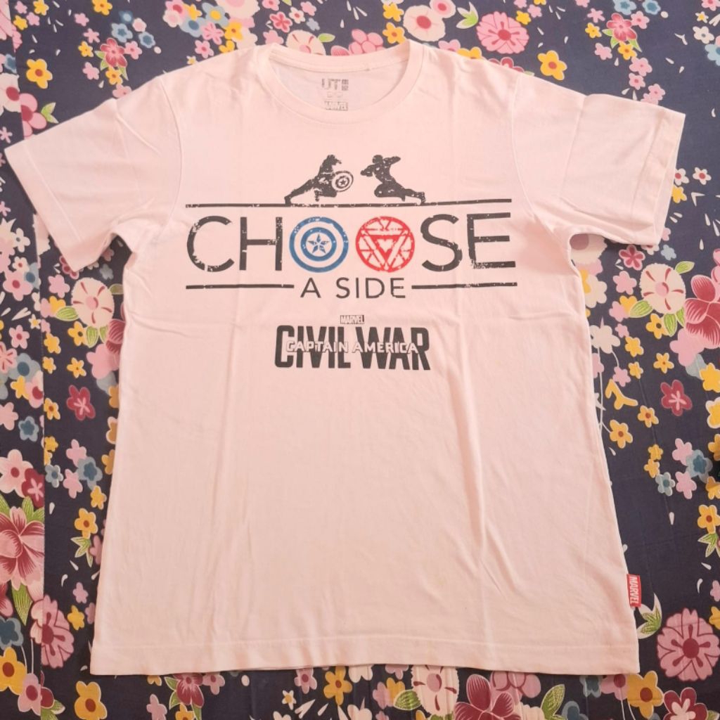 Kaos T-shirt Uniqlo Marvel Captain America Avengers Original Bekas Preloved Second