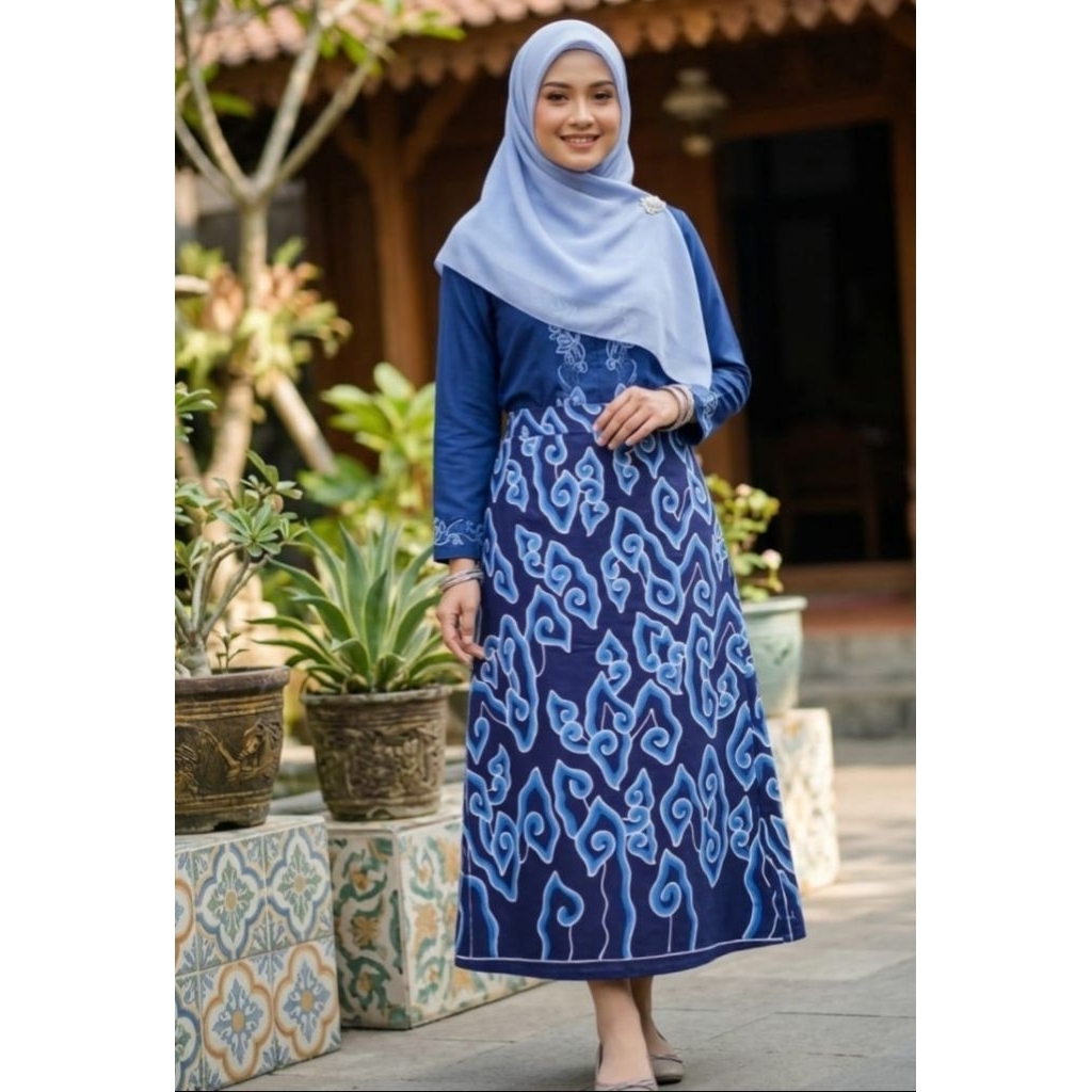 Rok Midi Mega Mendung Tulis Rok Tulis Mega Mendung Handmade Trusmi Cirebon