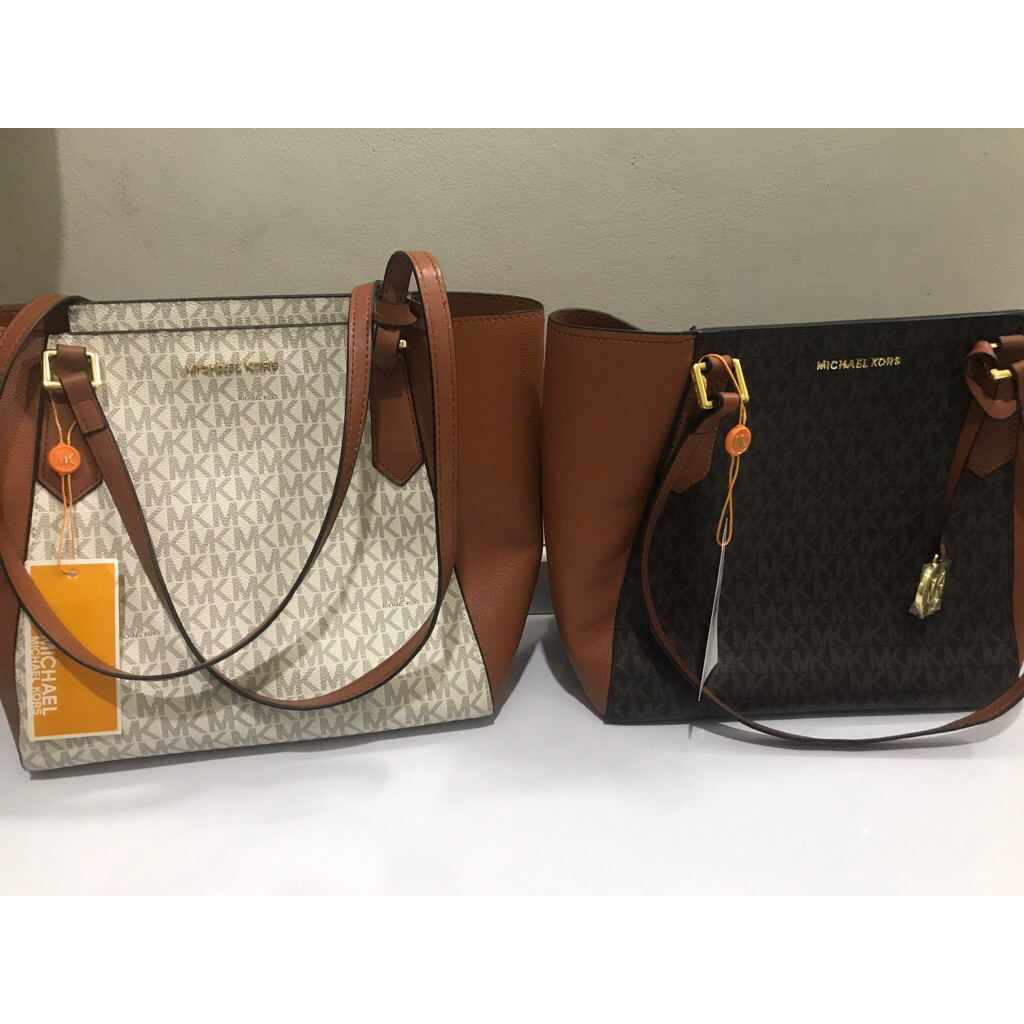 jual rugi mk kimberly tote vanilla