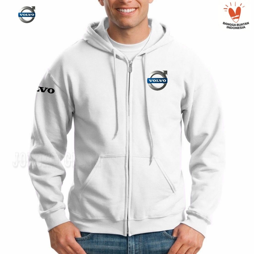 Hoodie Zipper Sweater Jaket Volvo Emblem