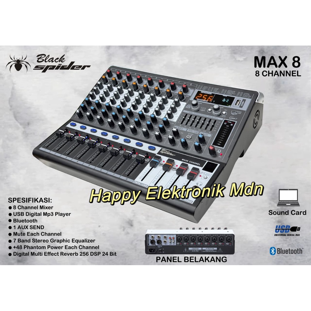 Blackspider mixer 8 ch Black Spider Max8 BlackSpider Max 8 Blackspider 8 ch mixer black spider