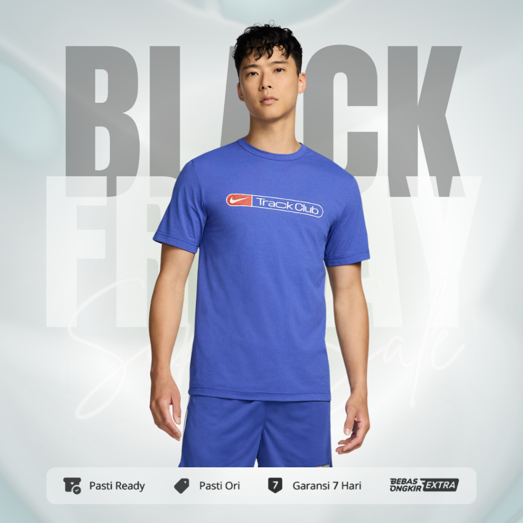 Kaos Nike Dri-FIT Men's Hyverse Track Club UV Short-Sleeve Running Top - Astronomy Blue