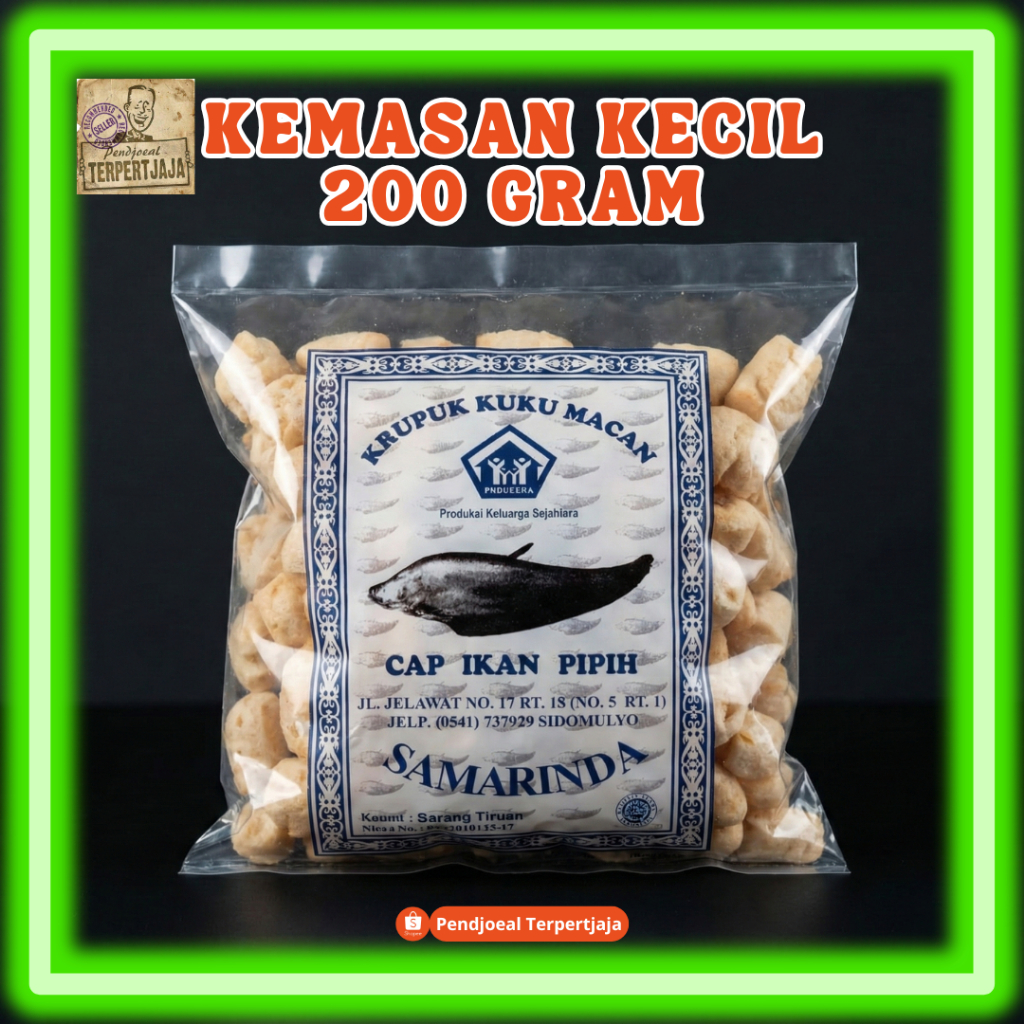 Amplang Kuku Macan Cap Ikan Pipih (200gr) + Merk Kuku Macan Asli daging Ikan Pipih dengan Rasa dan A